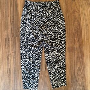 J.Crew Jamie Pants Leopard Print Tapered Ankle Pull On Size 6 Pockets